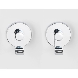 Wenko Vacuum-Loc Haken-Set Irun, 2er Set, Chrom, zur Wandmontage ohne Bohren.