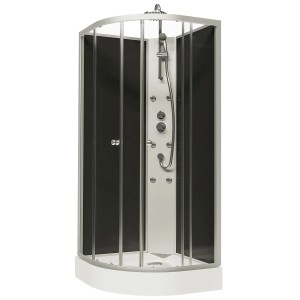 Schulte Komplettduschkabine Rhodos mit Schiebetür, Alu-Natur, 85x85x225 cm.