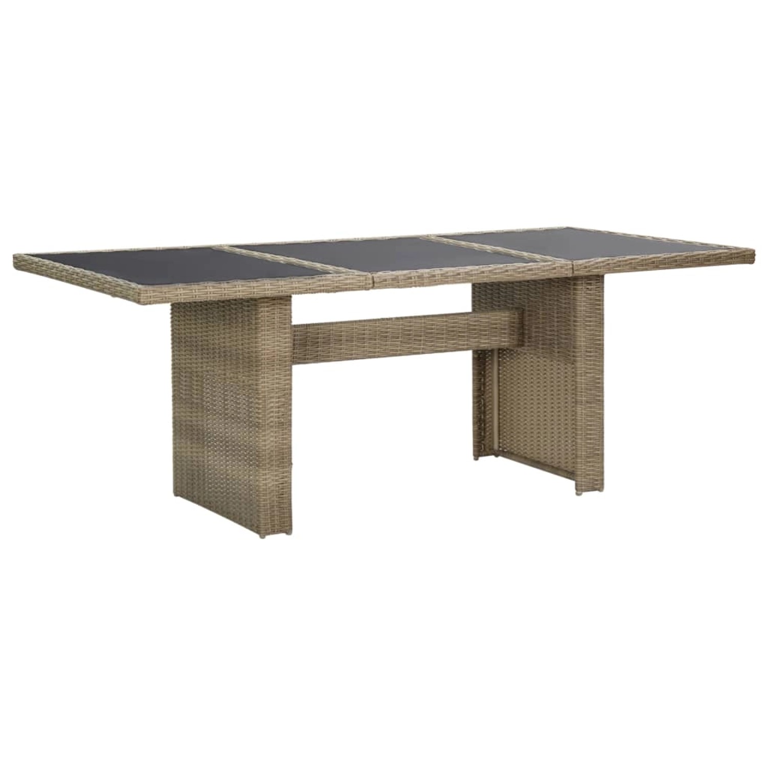 vidaXL Garten-Esstisch Braun 200x100x74 cm Glas und Poly Rattan 310141 günstig online kaufen