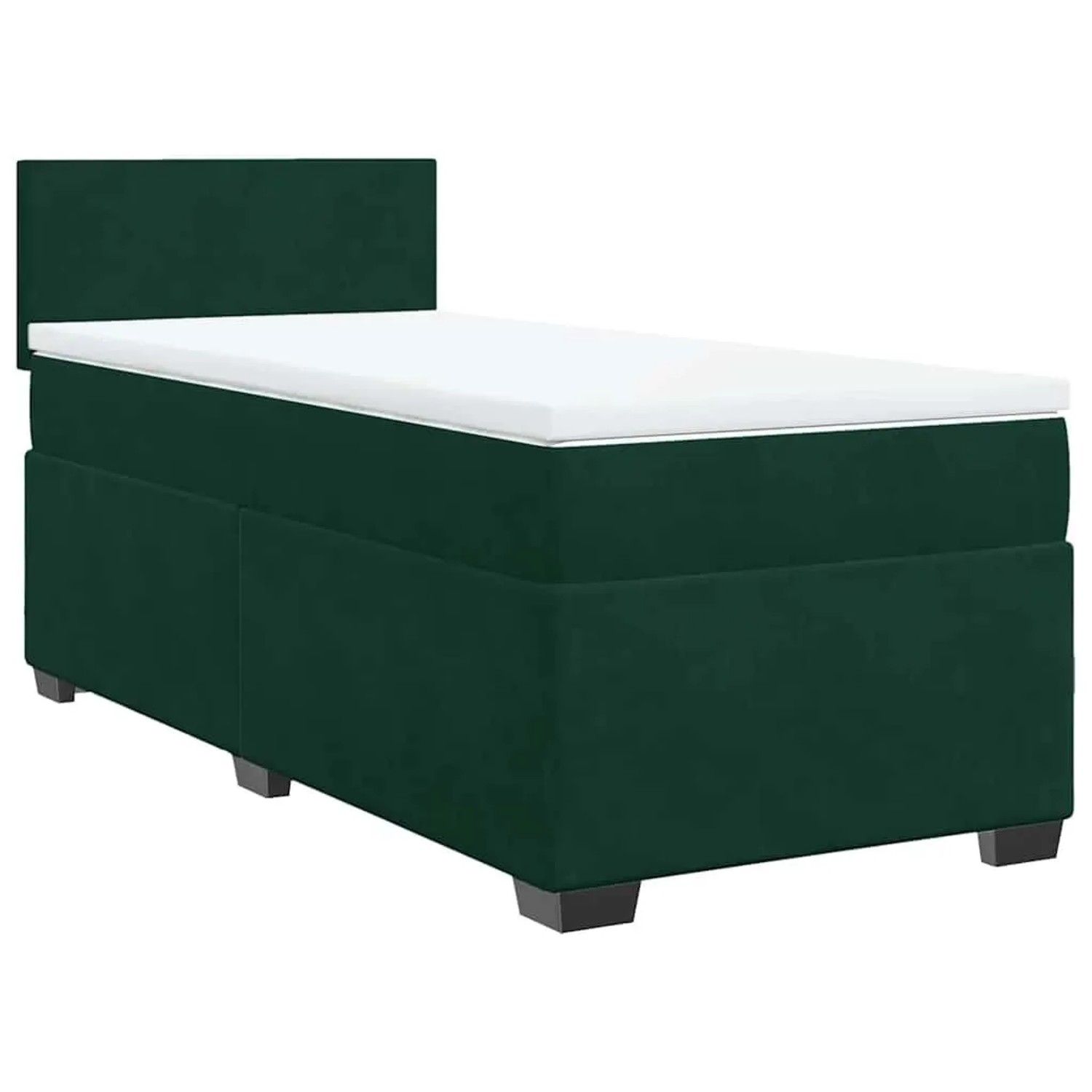 vidaXL Boxspringbett mit Matratze Dunkelgrün 90x190 cm Samt 3286183 günstig online kaufen