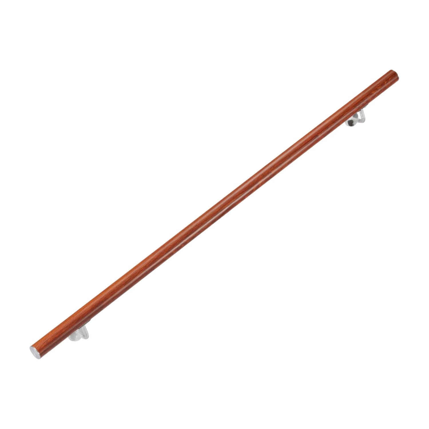 Relaxdays Handlauf Aluminium Edelstahl Braun Silber Mit Wandhalterung 200 cm