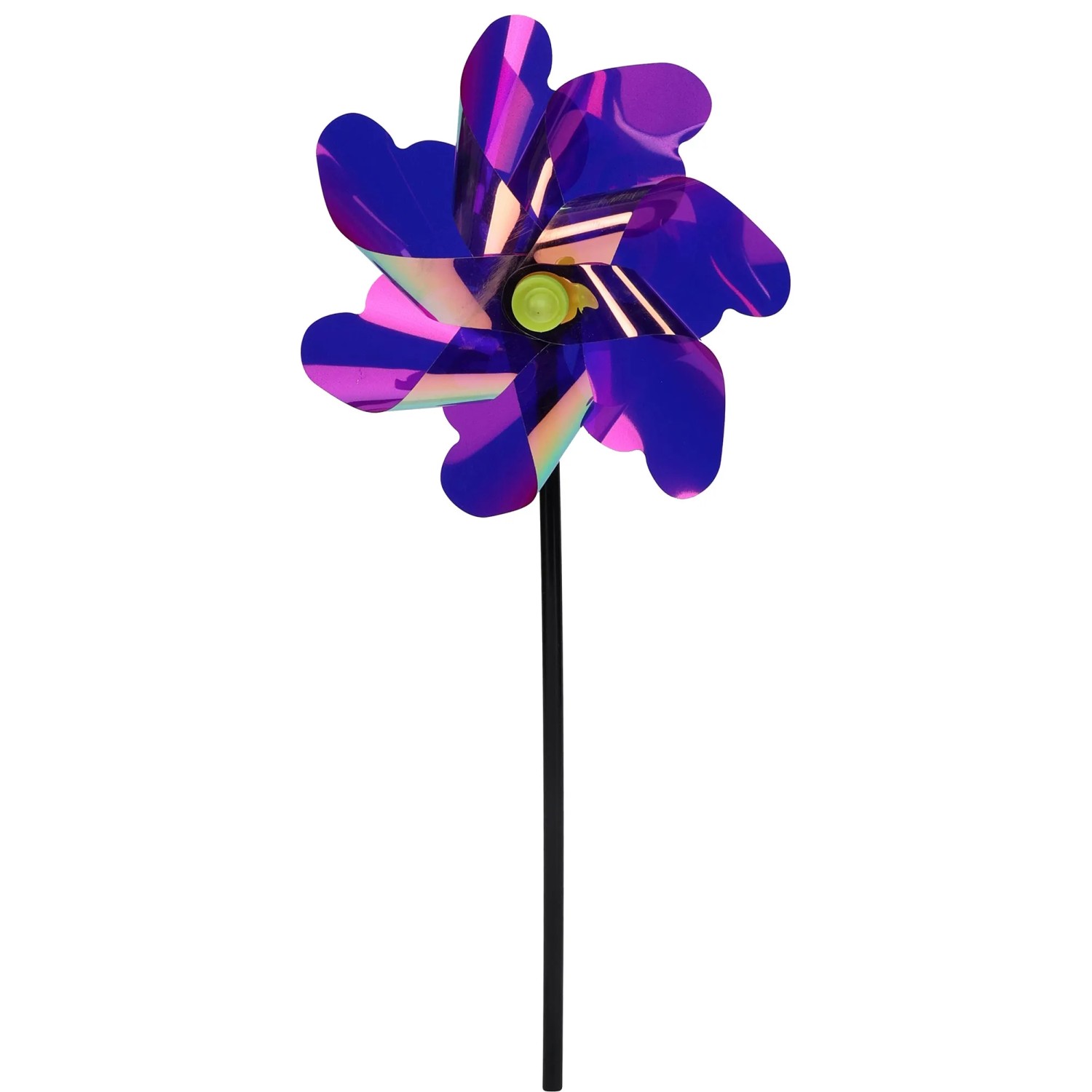 Windrad aus Kunststoff, Ø 18 cm, Höhe 42 cm, in Lila/Pink. Dekorative Gartenfigur.