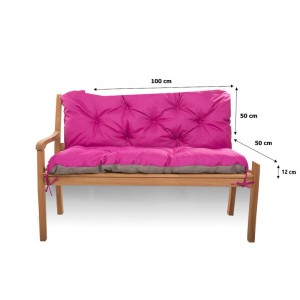 Setgarden Bankauflage Rose für 2-Sitzer Gartenbank, 100x50x50cm, bequemes Sitzkissen für Outdoor.