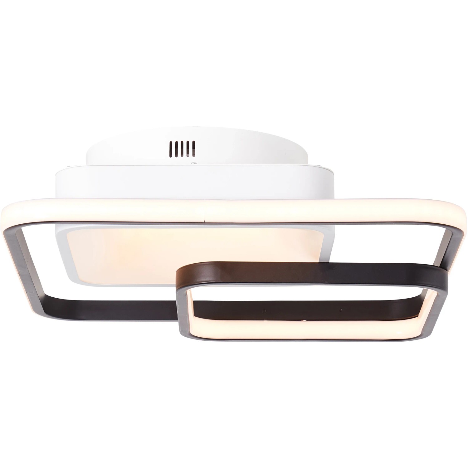 Moderne LED-Deckenleuchte Cava, 40x40 cm, in Weiß und Schwarz für Innenräume.