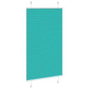 Petrolgrünes Plissee 70x100 cm aus Polyester für Fenster. Faltrollo als Sicht- und Sonnenschutz.