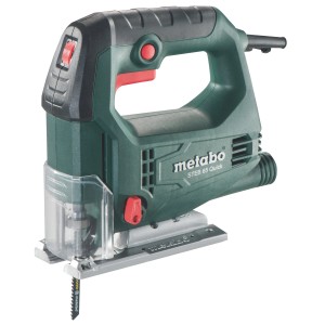 Metabo Stichsäge STEB 65 Quick mit Bügelgriff und Sägeblatt im Detail.