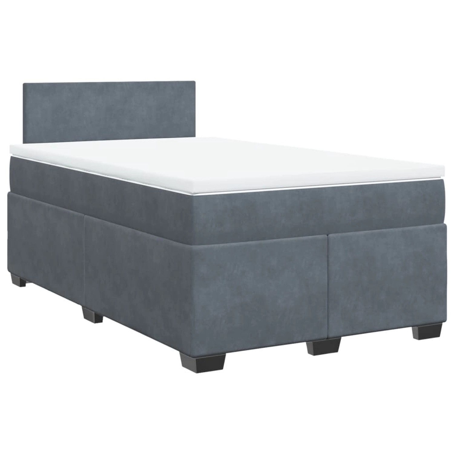 vidaXL Boxspringbett mit Matratze Dunkelgrau 120x190 cm Samt2106952 günstig online kaufen