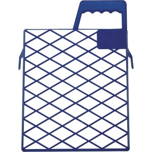 Blaues LUX Abstreifgitter 18x22 cm aus Kunststoff zum Abstreifen von Farbrollen.