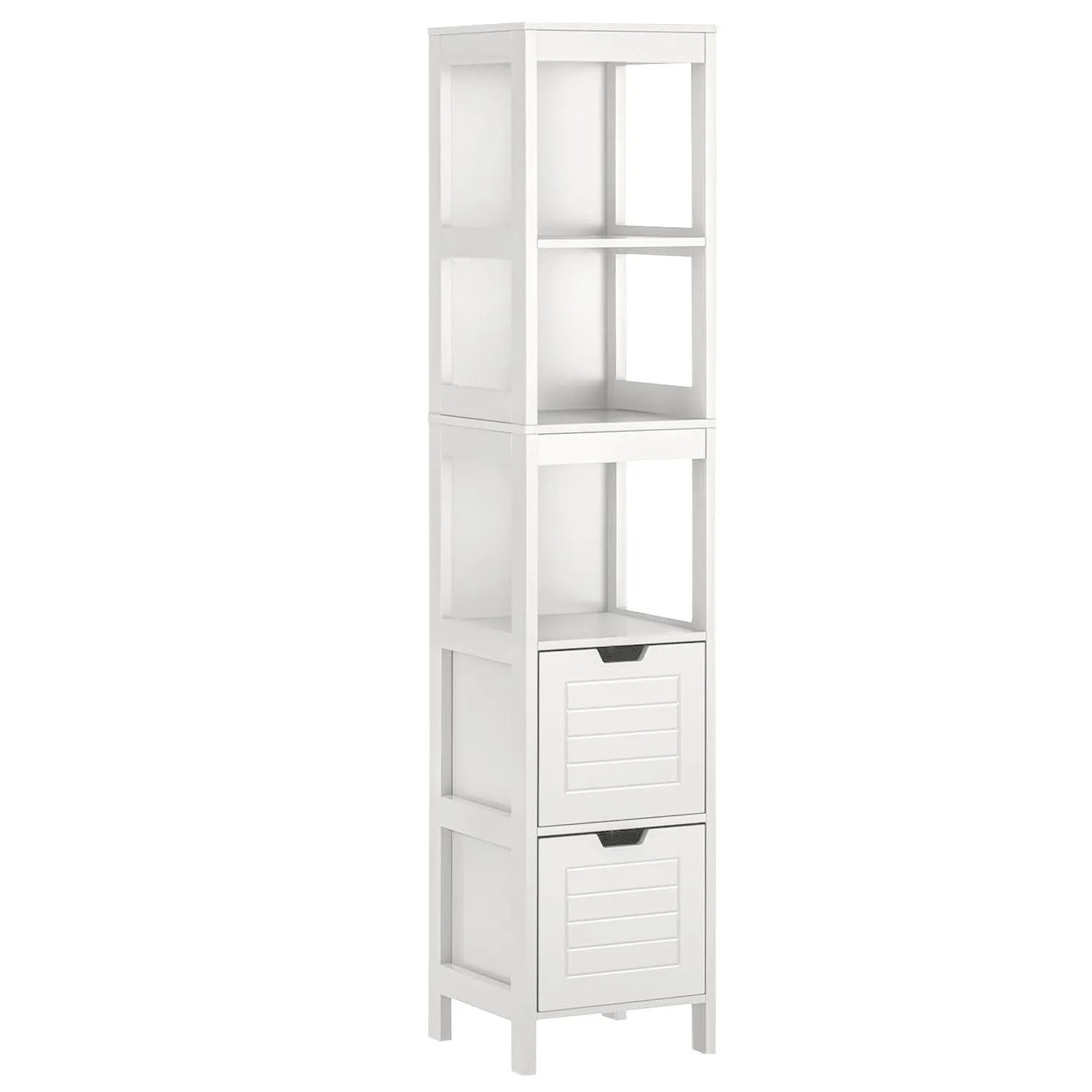 osoltus Badschrank Hochschrank Badregal Hampton 144 Cm Holz Weiß