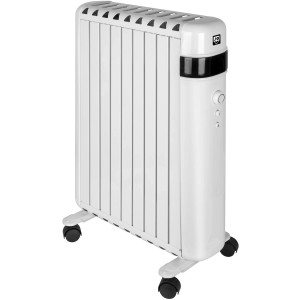 Weißer, ölfreier SHX Radiator SHX30OF2000 mit 9 Rippen und Rollen.