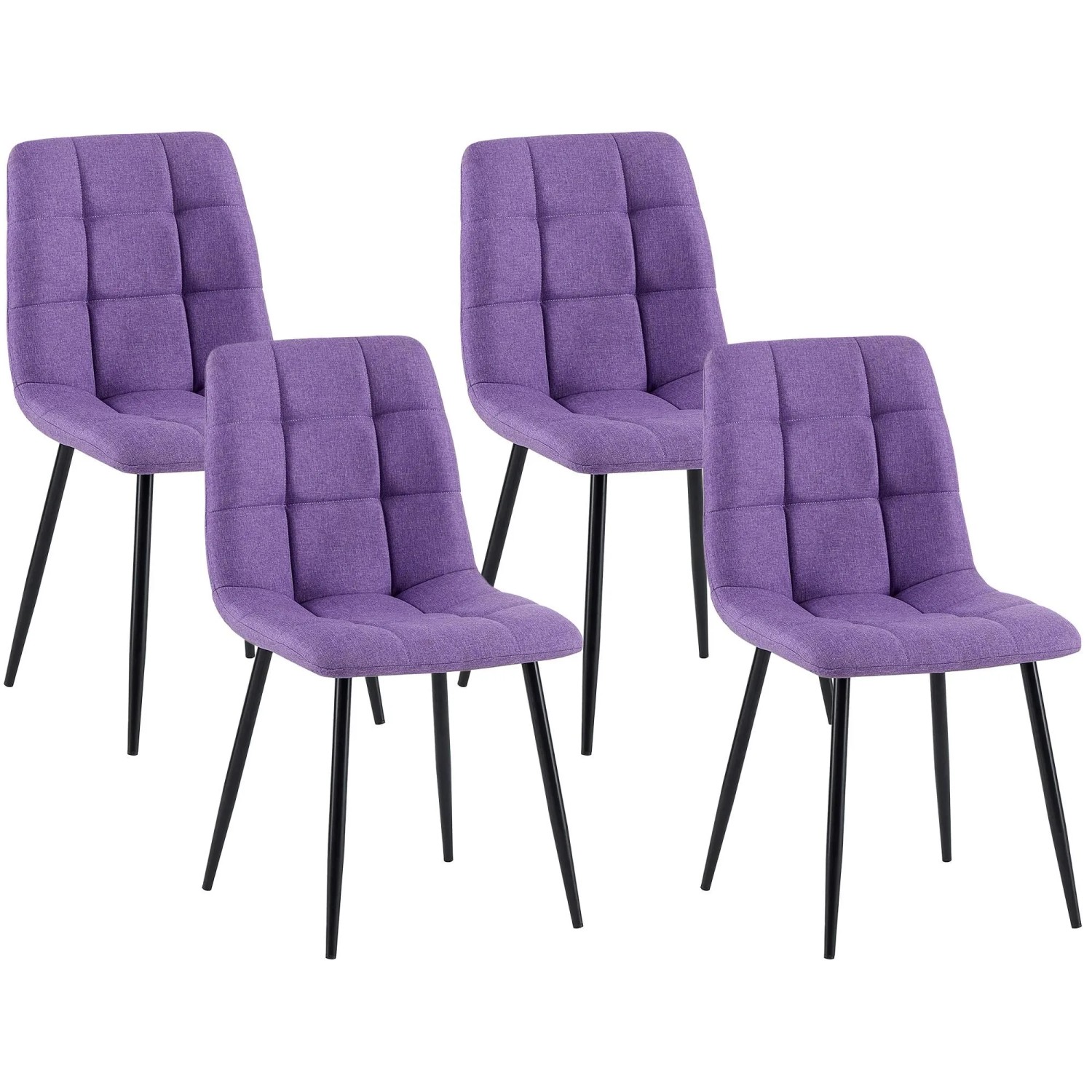 CLP 4er Set Esszimmerstühle Antibes Stoff Lila