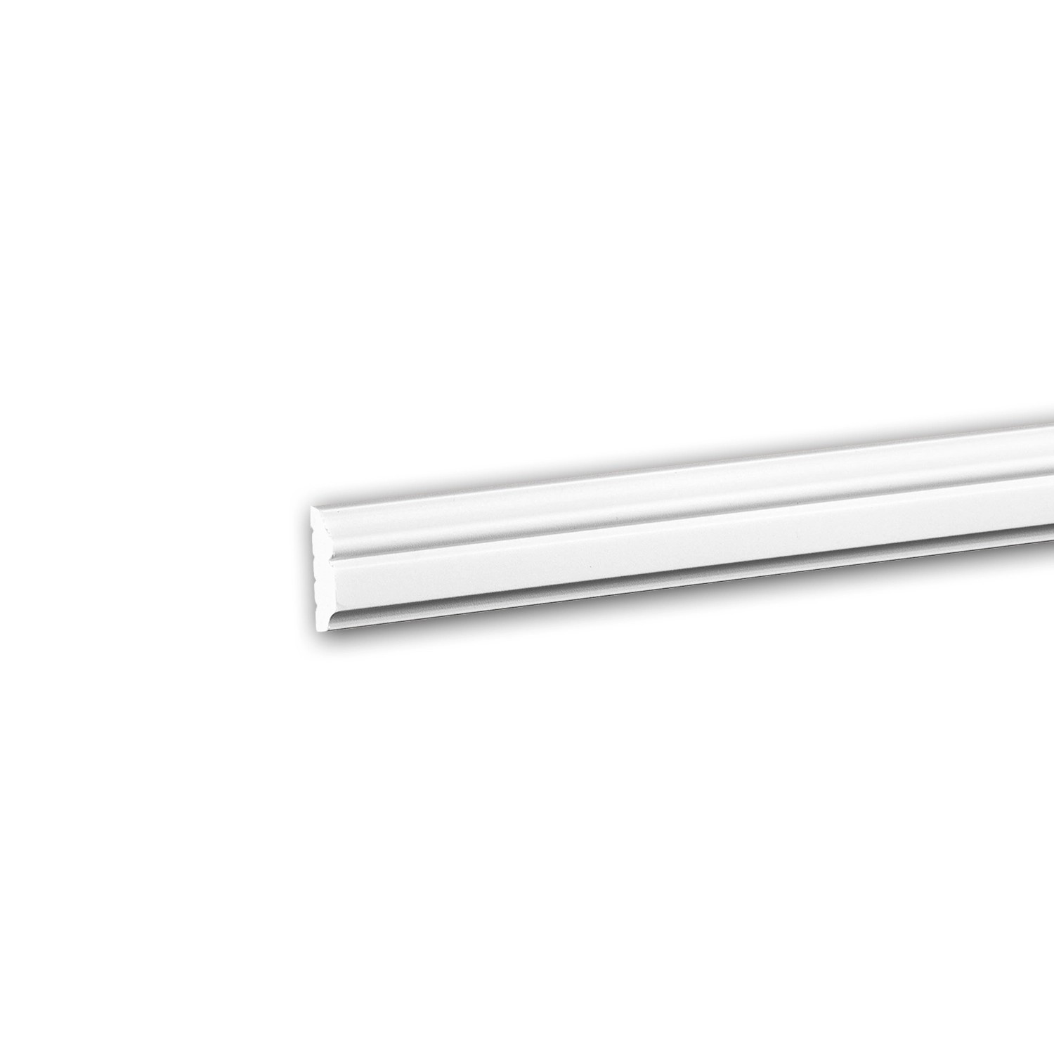 PROFHOME 651323 Wandleiste Stuckleiste Zierleiste Friesleiste Stoßfest 2 m 200 cm x 1,0 cm x 3,2 cm Weiß
