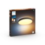 Verpackung der schwarzen Philips Hue Enrave XL Deckenleuchte mit Dimmer und warmweißem Licht.