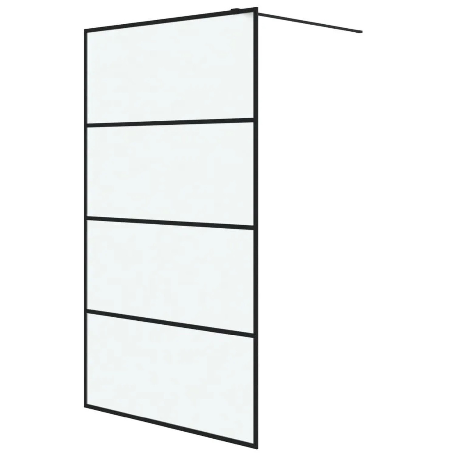 vidaXL Duschwand für Begehbare Dusche Schwarz 115x195 cm Matt ESG-Glas 152133