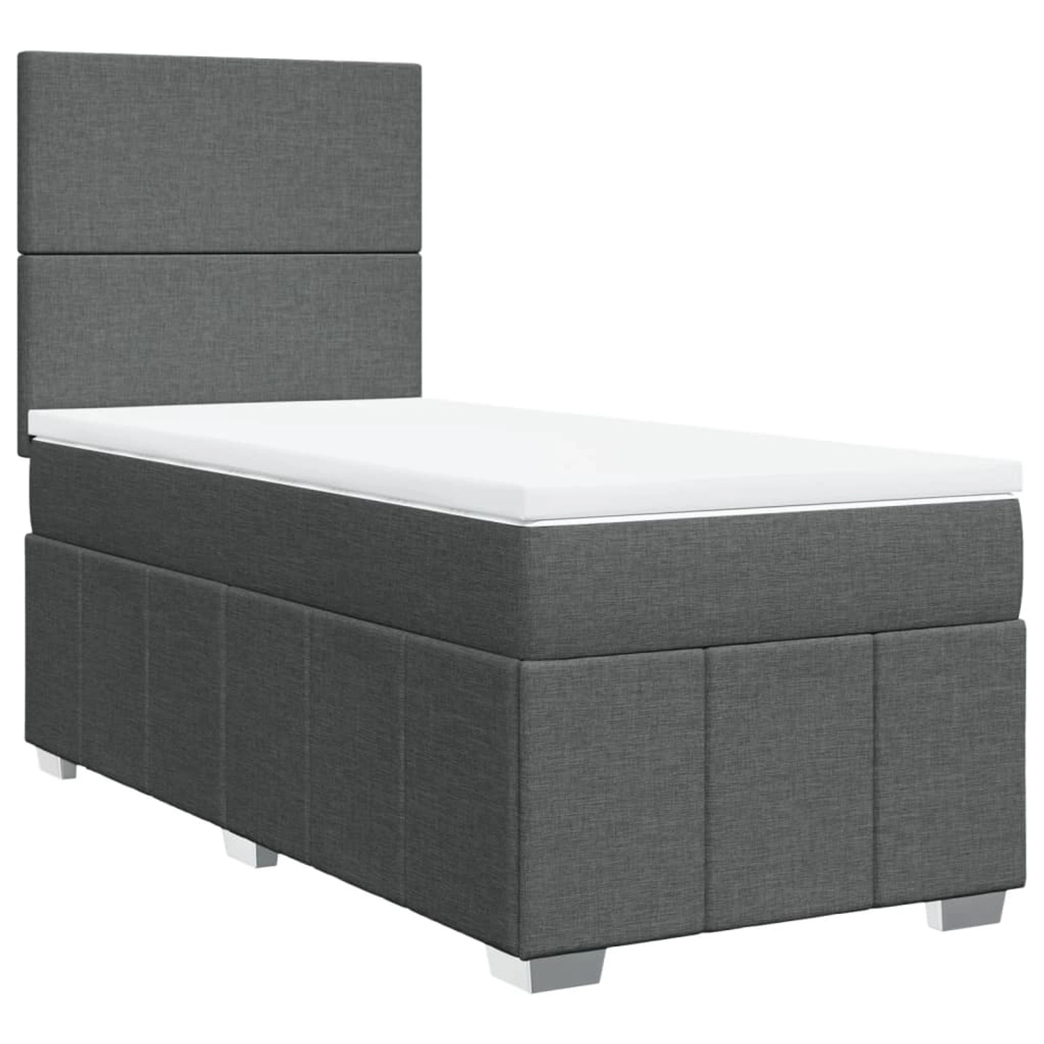 vidaXL Boxspringbett mit Matratze Dunkelgrau 100x200 cm Stoff 3291573 günstig online kaufen