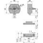 SOTECH Push Lock Magnet Schloss 50 x 40 x 20 mm Grau für Boot und Caravan_5