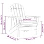 vidaXL Adirondack Gartenstuhl aus Tannenholz, rot, mit Maßangaben.