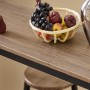 Detailansicht: SoBuy Bartisch-Set OGT22-SCH mit Obstschale auf Tischplatte in Holzoptik.