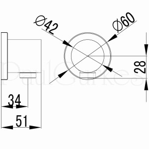 Technische Zeichnung: PaulGurkes Nostalgie Duschset Unterputz, Maße und Details.