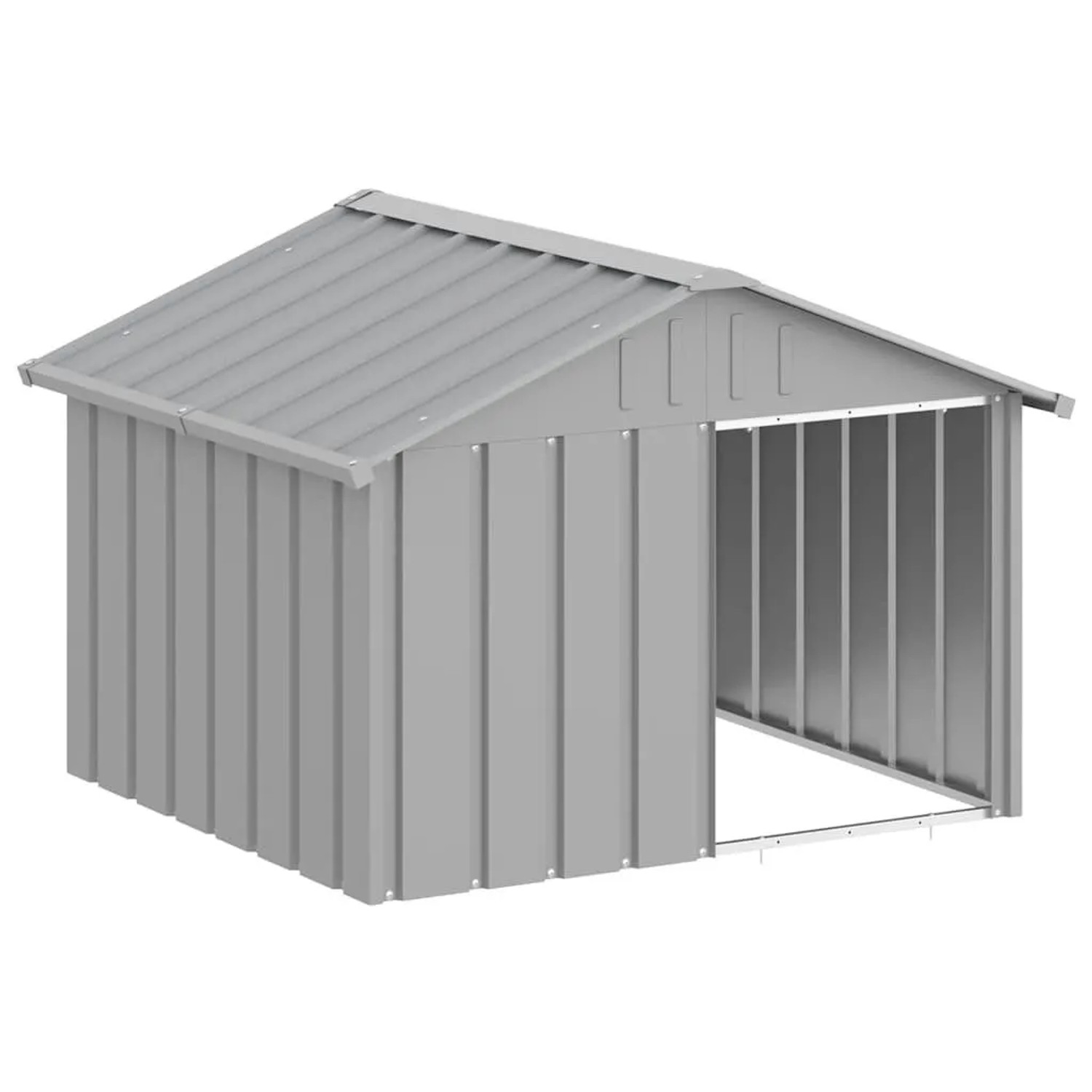 vidaXL Hundehütte Grau 116,5x103x81,5 cm Verzinkter Stahl 171542