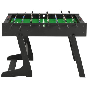 Schwarzer vidaXL Klapp-Kickertisch (121 cm) für Sport & Spiel, mit Spielfiguren und Zählern.