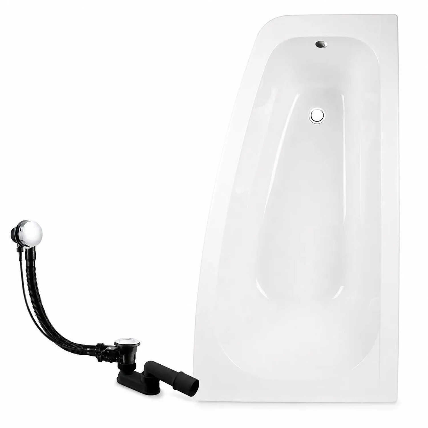 KOLMAN Badewanne Eckwanne 150 x 80 Cm Rechts Mit Styroporverkleidung Inkl. Ablauf Und Füße