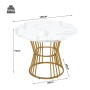 Merax Esstisch Set Rund 100cm Gold Dunkelgrau Samt_3