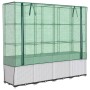 vidaXL Hochbeet mit Gewächshaus-Aufsatz, Rattan-Optik, 160x40x153 cm.