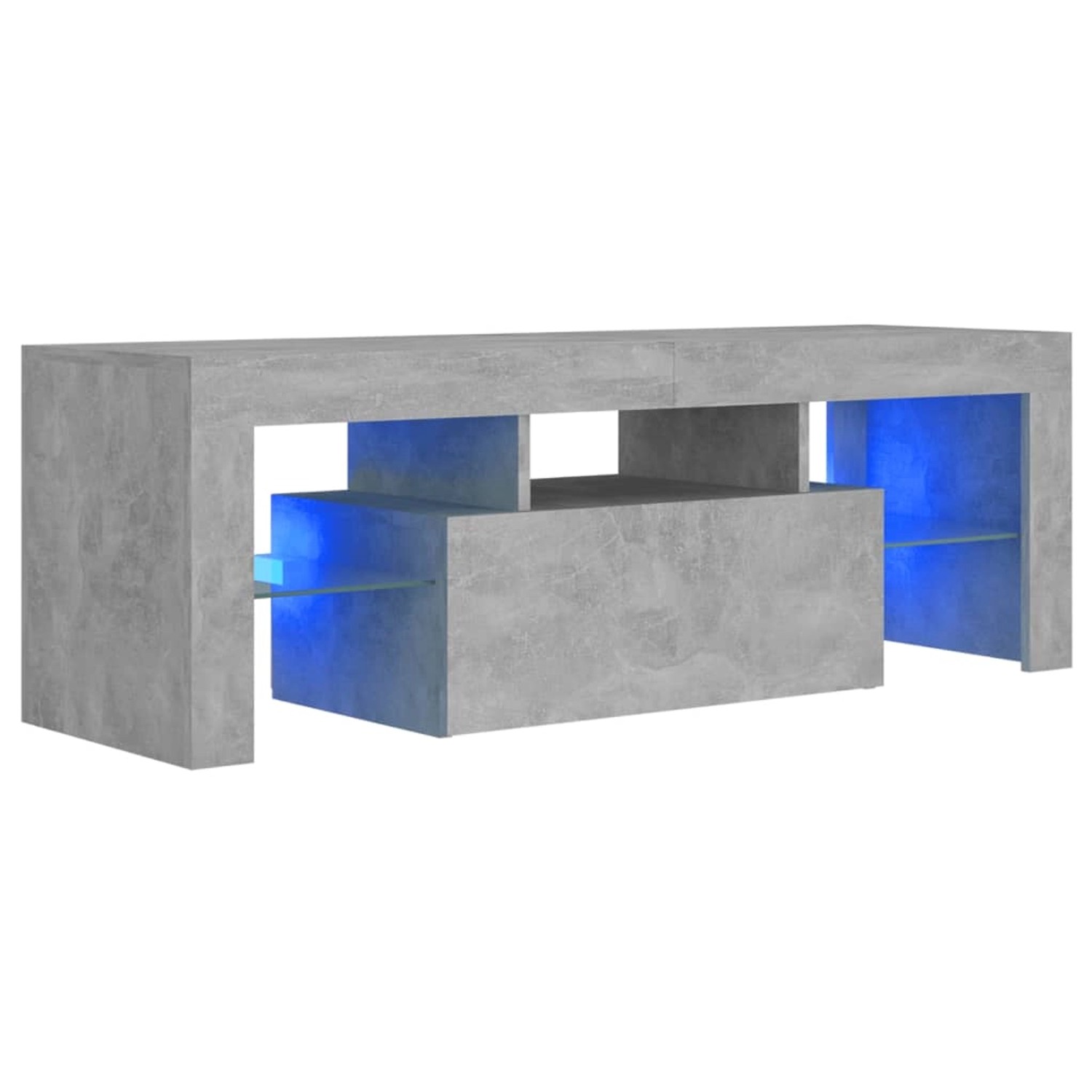 Tv-schrank Mit Led-leuchten Betongrau 120x35x40 Cm günstig online kaufen