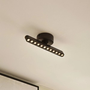 Lindby LED Deckenlampe Eldrin 10029260 Dimmbar Modern in Schwarz aus Metall 1-flammig Wohnzimmerleuchte