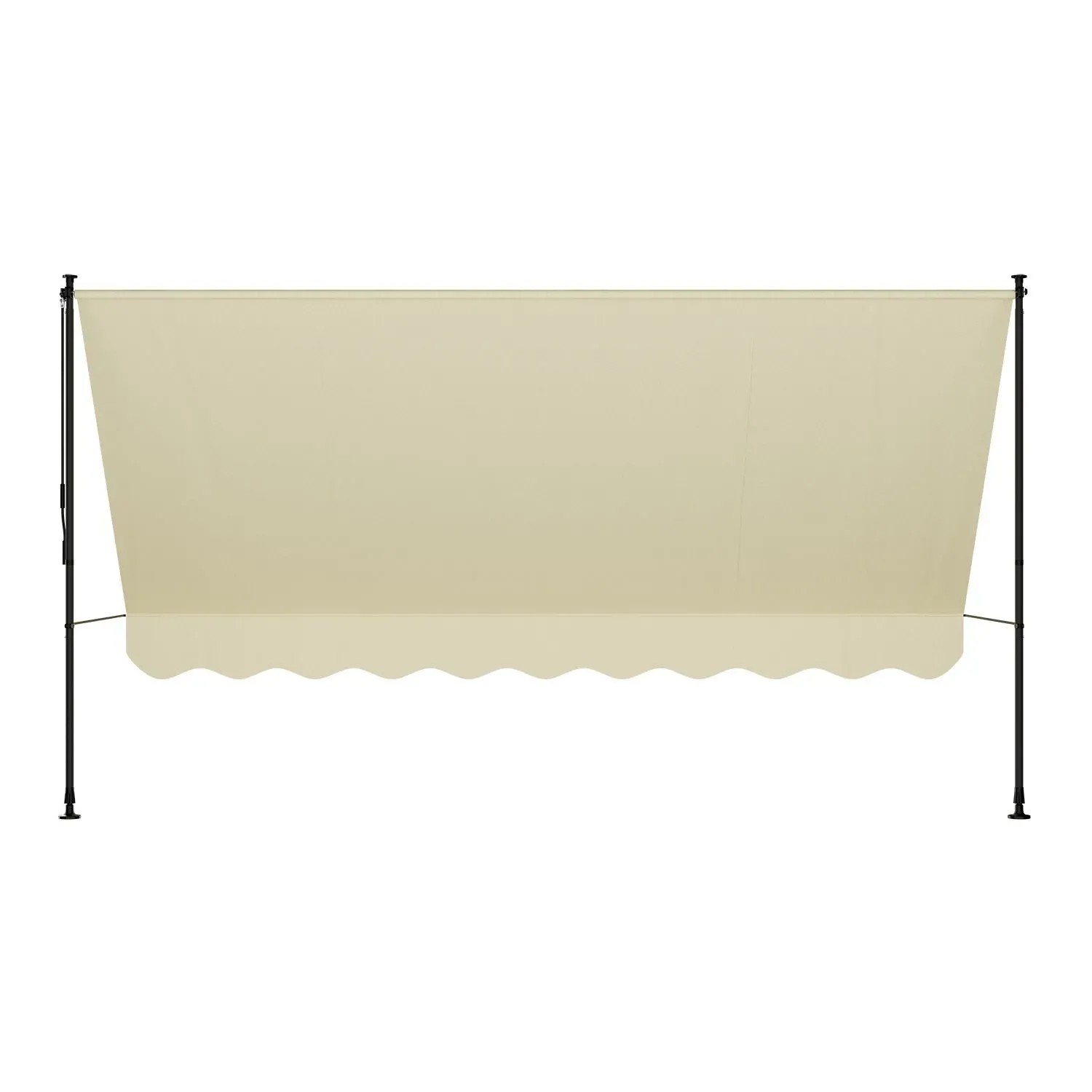 Beige Klemmmarkise Kapstadt 350x120 cm für Balkon oder Terrasse.
