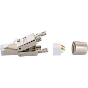 Schwaiger Netzwerkstecker Cat8.1, STP Metall, RJ45 Stecker für Netzwerktechnik.