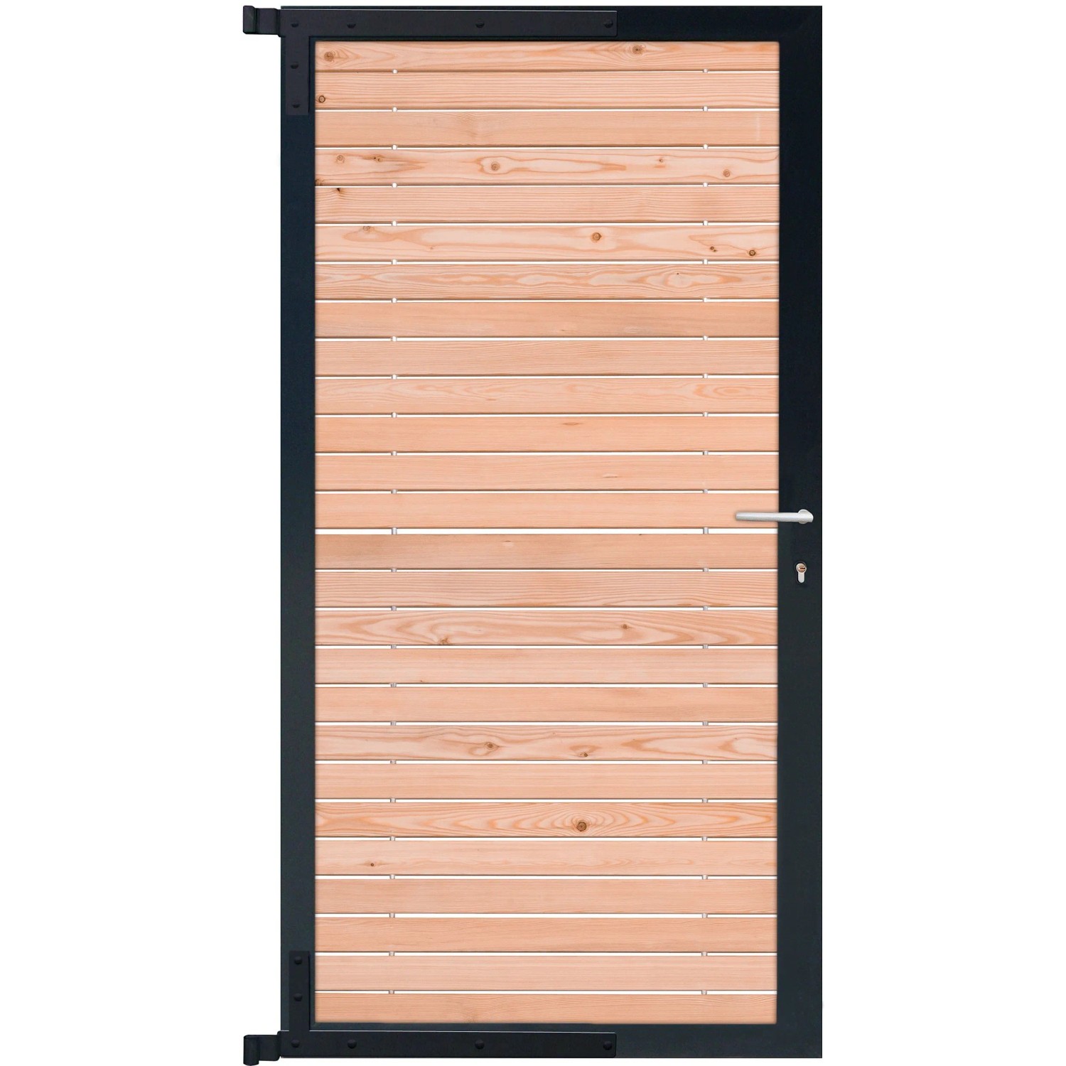 GartenLand Steckzauntor Göteburg 90 x 175 cm Holz Europäische Lärche PEFC Aluminium Anthrazit