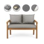 Graues Setgarden Bankkissen-Set für 2-Sitzer Gartenbank, bestehend aus Sitz- und Rückenkissen.