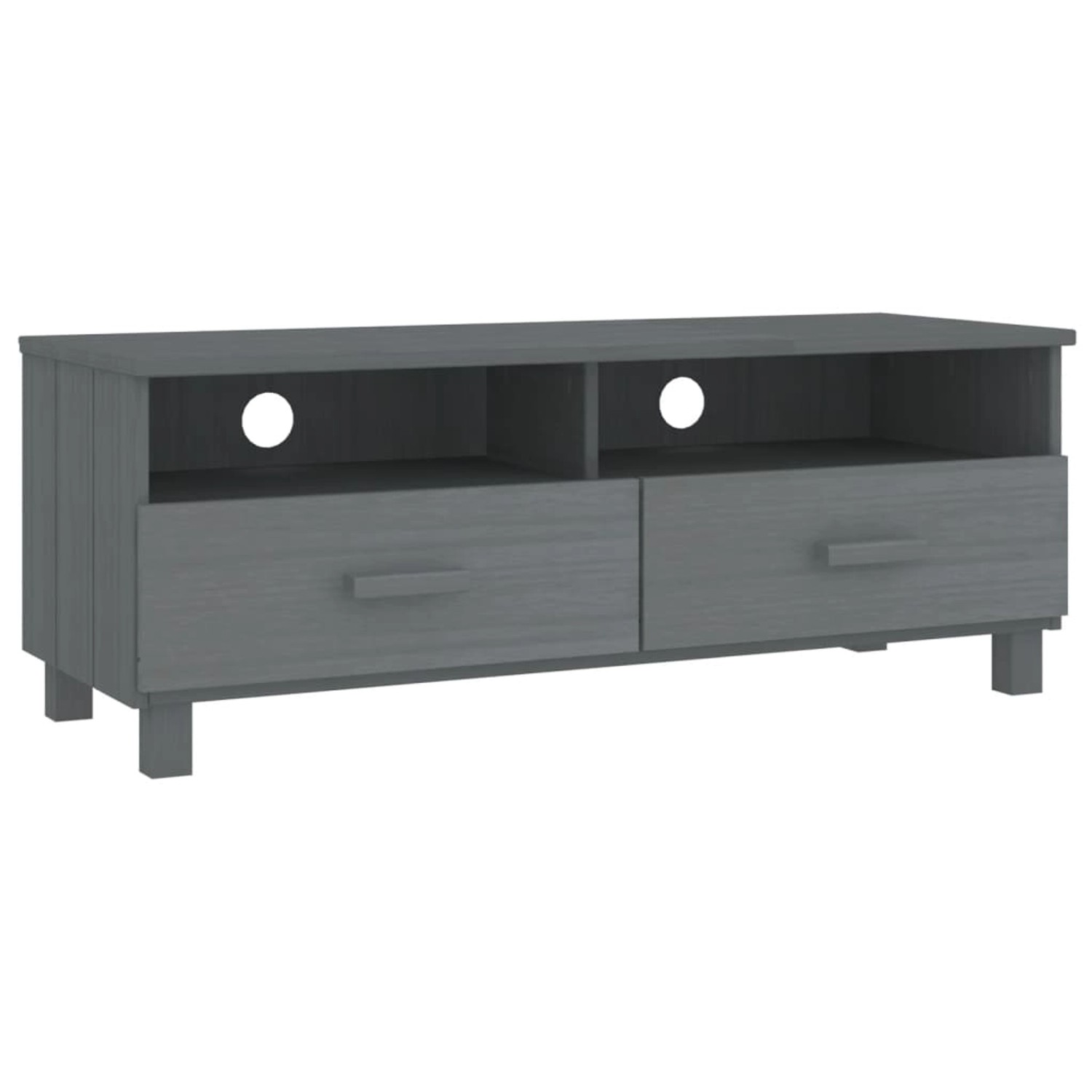 VidaXL TV-Schrank HAMAR Dunkelgrau 106x40x40 cm Massivholz Kiefür