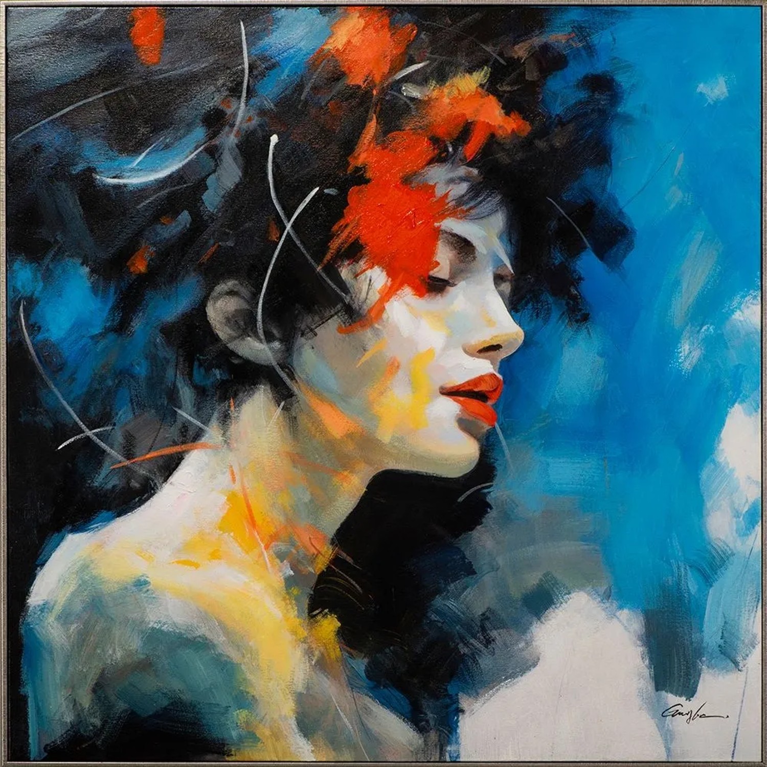 Art Universe Leinwandbild Burlesque Schönheit 101x101 cm