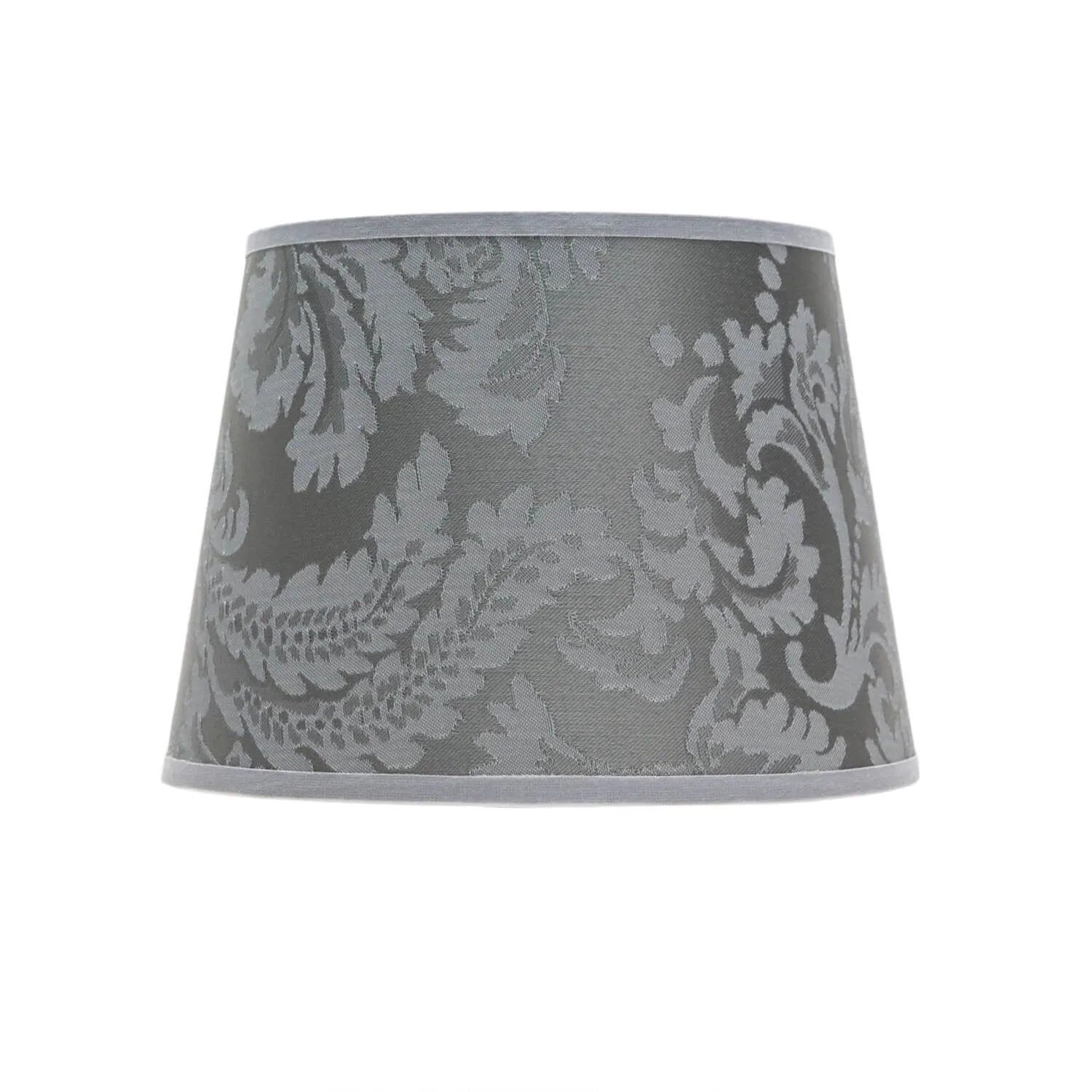 Licht-Erlebnisse Lampenschirm Für Tischlampen E14 Ø 19 cm Aus Stoff In Silber Barock