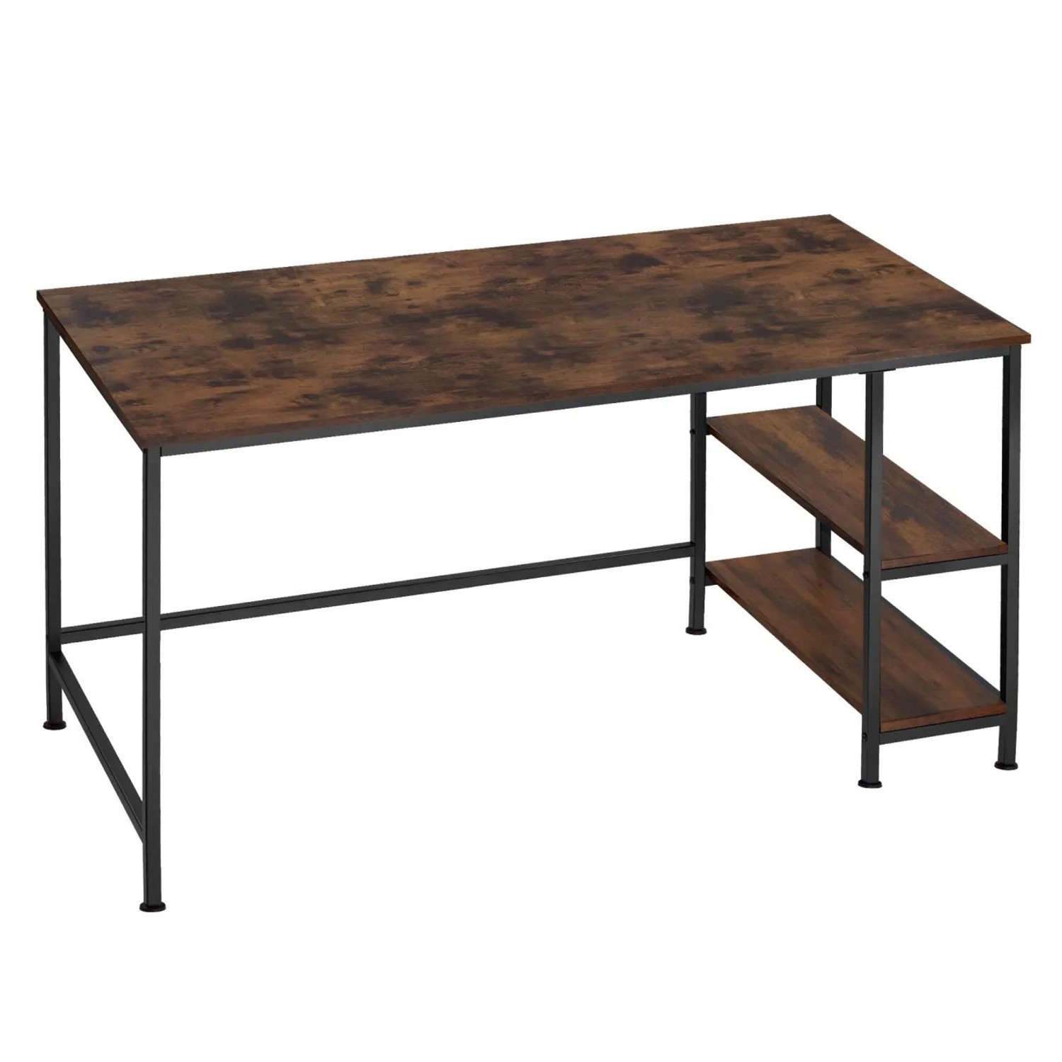 Tectake Computer Schreibtisch Canton Industrial Style Holz und Stahl  120 x 60 x 75 50 cm Industrial Holz Dunkel  Rustikal