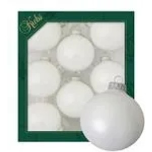 Krebs Glas Lauscha GmbH Christbaumkugeln Weihnachtskugeln Glas Ø 7 cm 8 Stück satinweiß