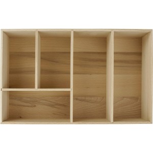 Fackelmann Schubladenbox aus Buche mit 5 Fächern für Badmöbel-Zubehör.