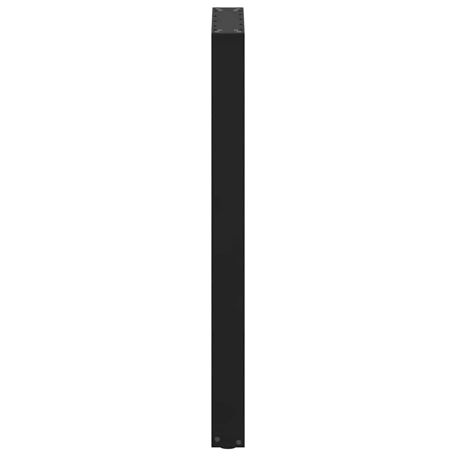 Zwei schwarze U-förmige vidaXL Bartischbeine aus Stahl, 50x100 cm, für Stehtische.