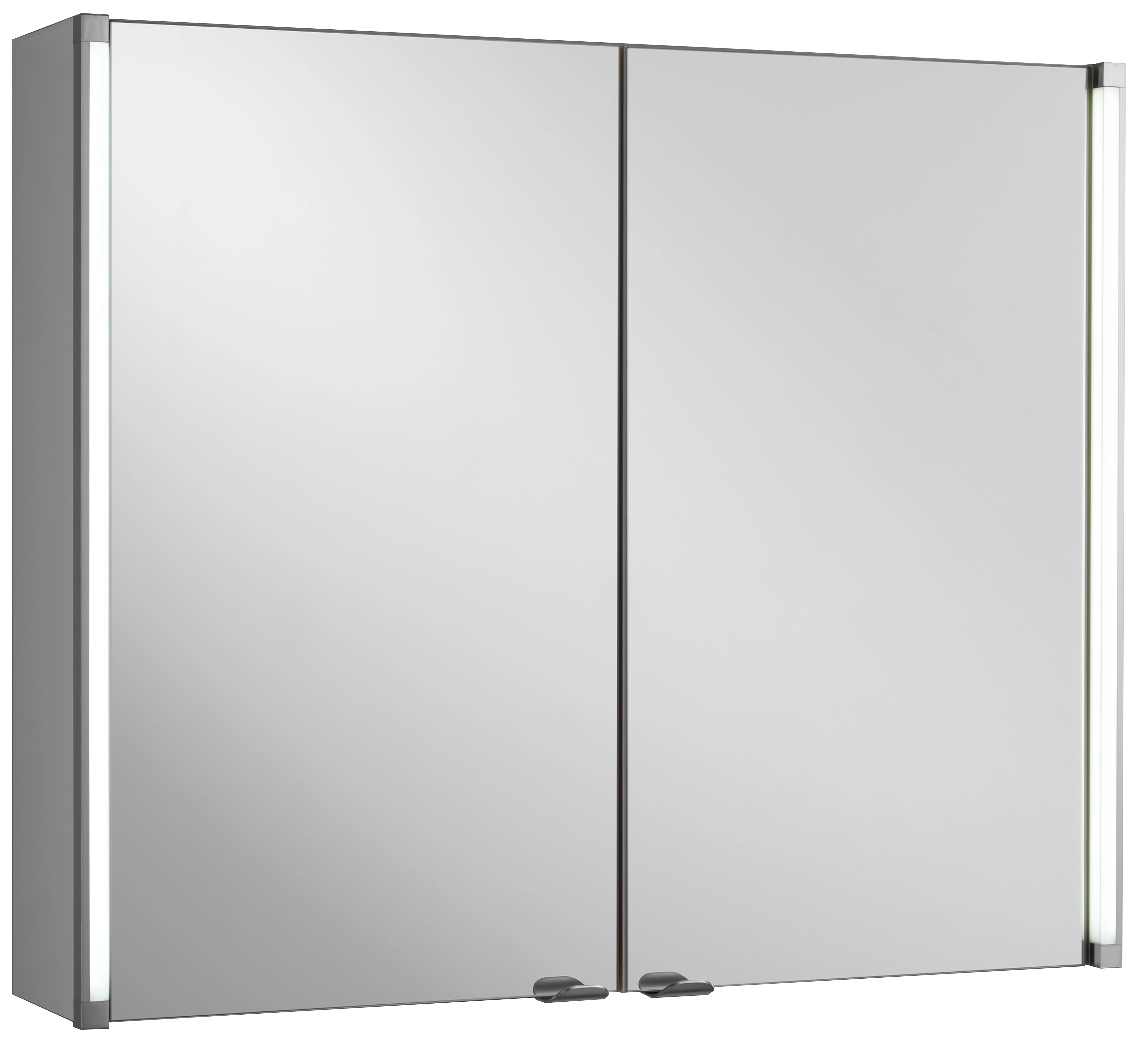 Fackelmann Spiegelschrank LED-Line Weiß 81 cm mit Softclose Türen | Spiegelschränke