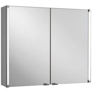 Fackelmann Spiegelschrank LED-Line, weiß, 81 cm breit, mit Softclose-Türen.