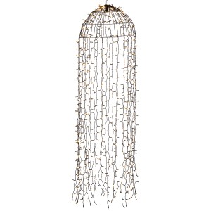 Konstsmide LED Lichtervorhang Qualle, 900 warm-weiße Dioden, für Außen, schwarzes Kabel.