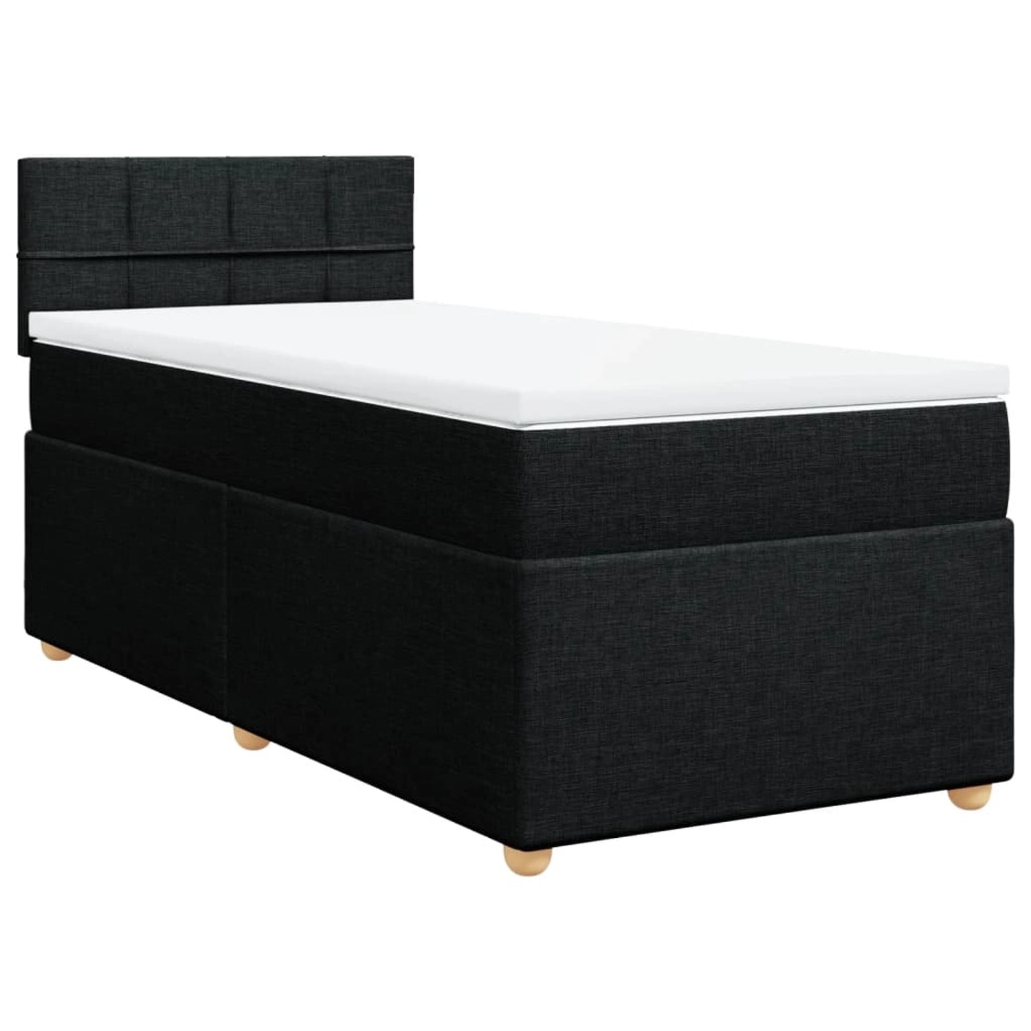 vidaXL Boxspringbett mit Matratze Schwarz 90x190 cm Stoff2102278 günstig online kaufen