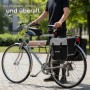 Tectake Fahrradtaschen Set: Gepäckträgertasche und Rahmentasche am Fahrrad.
