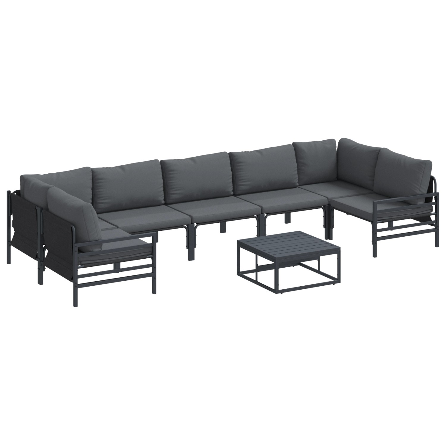 vidaXL Garten-Sofa-Set 8-Tlg Anthrazit Stahl 3378969 günstig online kaufen