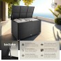 Tectake Auflagenbox Oslo, 750L, Rattangeflecht, schwarz. Gartenbox für Kissen und Gartenzubehör.