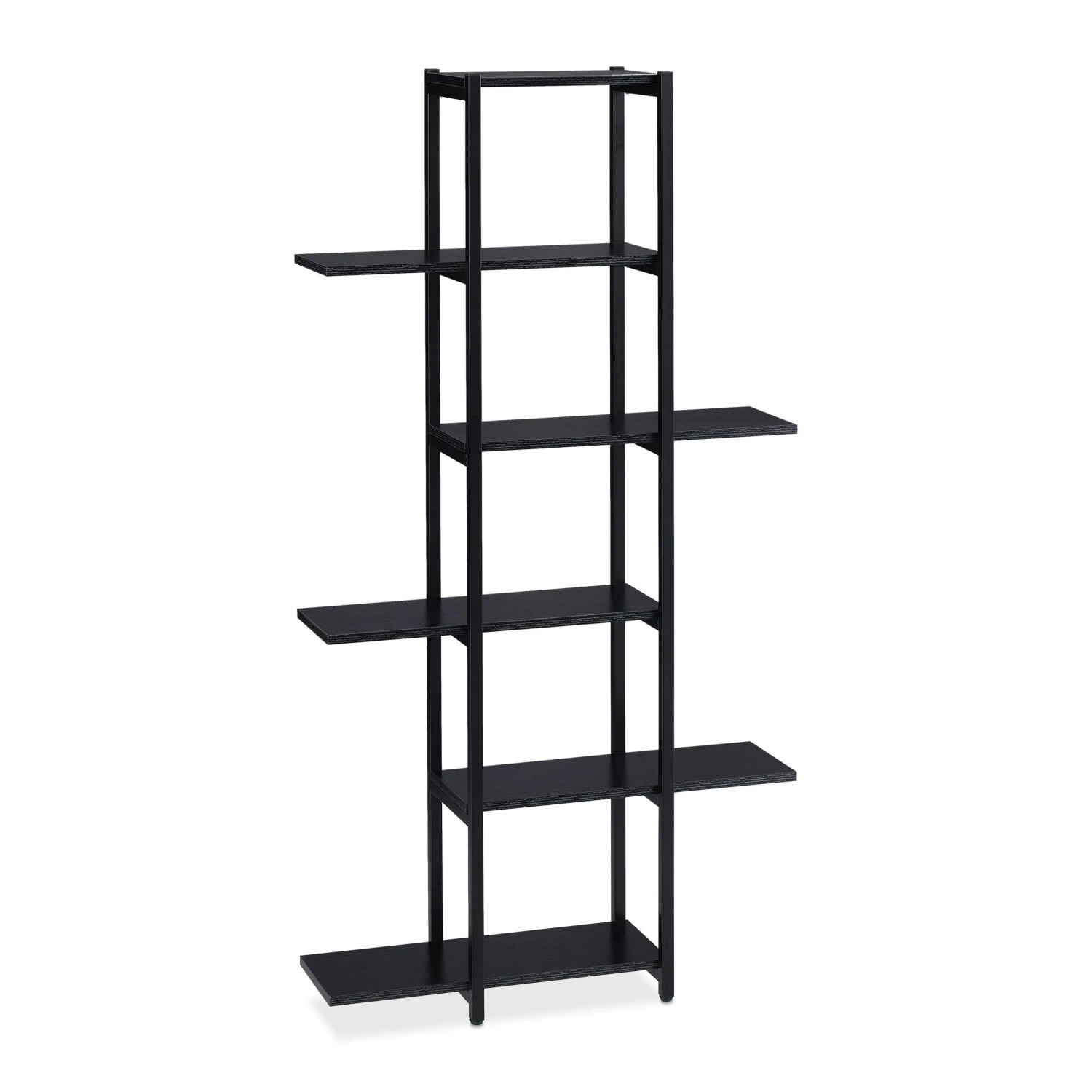 Relaxdays Pflanzenregal Metall Schwarz mit 6 Ablagen 150 cm x 78 cm x 24 cm