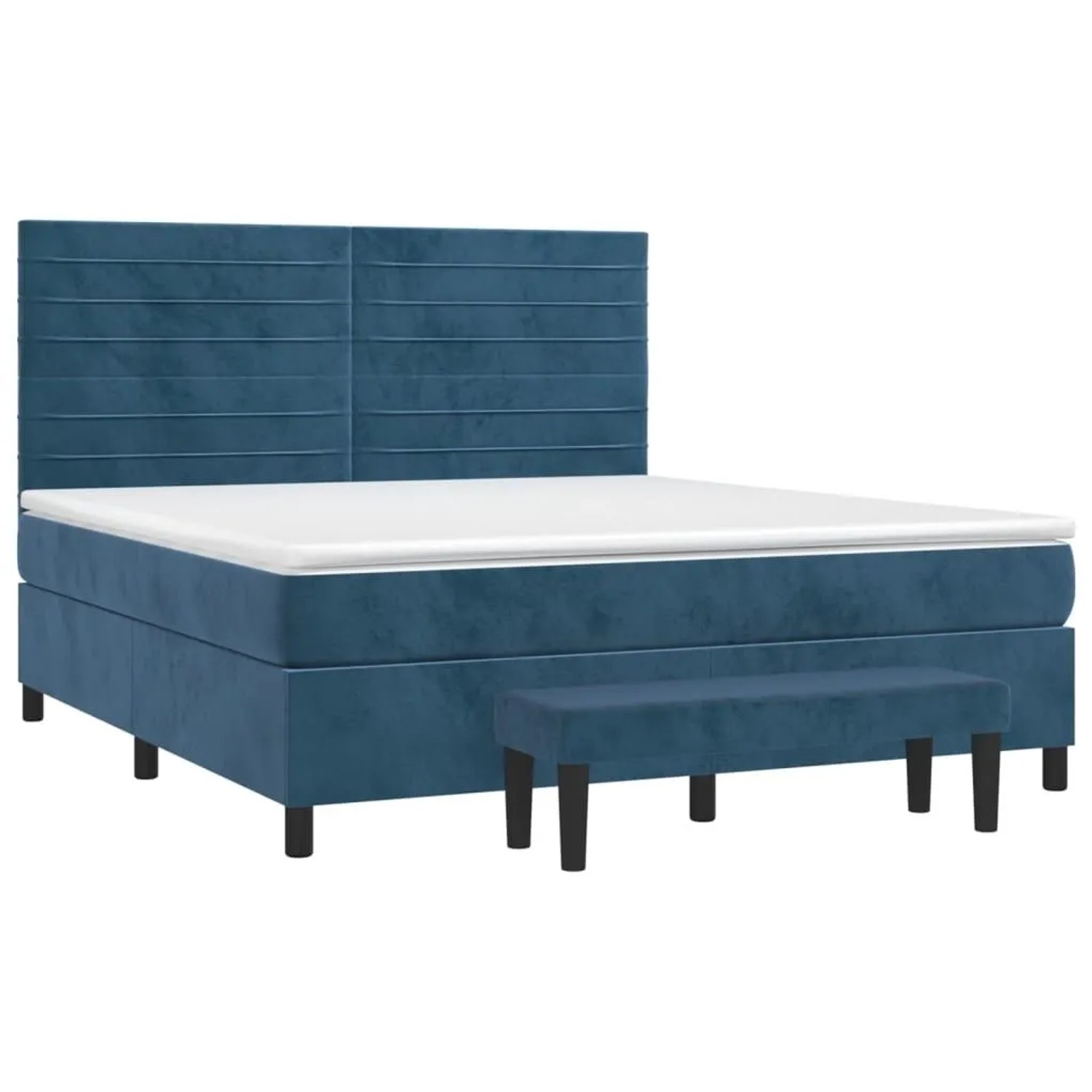 vidaXL Boxspringbett mit Matratze Dunkelblau 180x200 cm Samt 3137921 günstig online kaufen